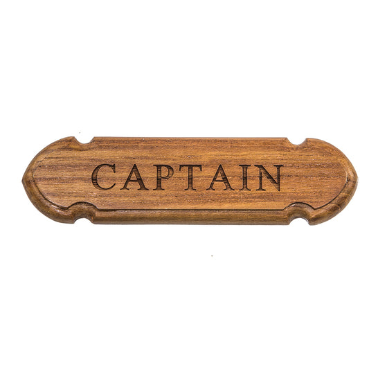 WHITECAP TEAK "CAPTAIN" NAME PLATE