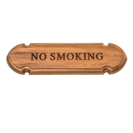 WHITECAP TEAK "NO SMOKING" NAME PLATE