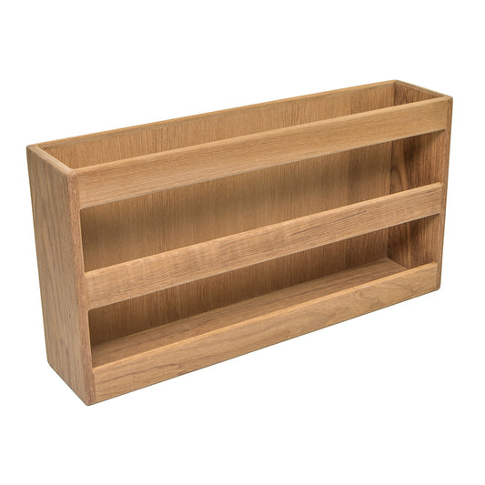 WHITECAP TEAK DOUBLE-WIDE MAGAZINE RACK