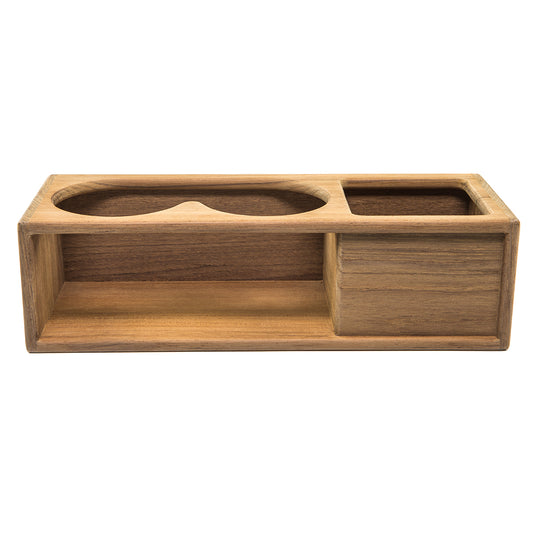WHITECAP TEAK TWO INSULATED DRINK/BINOCULAR RACK W/TRAY