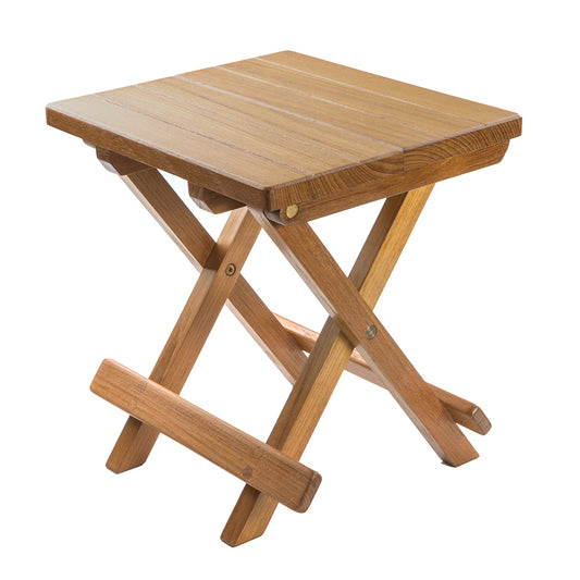 WHITECAP TEAK GROOVED TOP FOLD-AWAY TABLE/STOOL