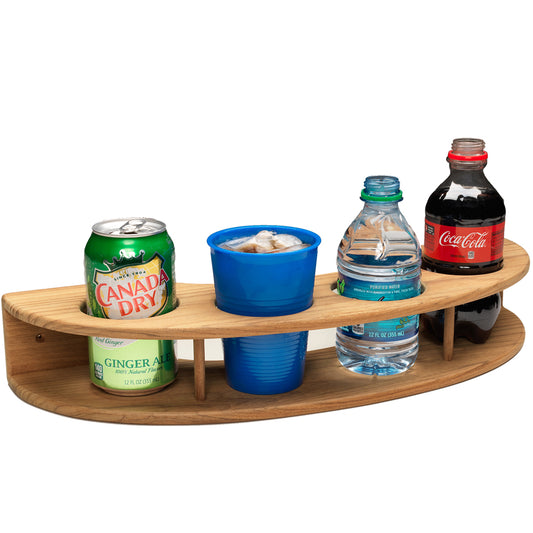 WHITECAP TEAK CURVED FOUR-DRINK RACK