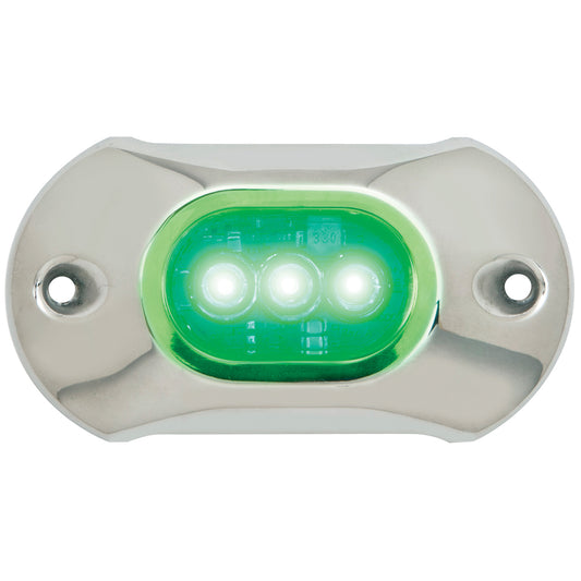 ATTWOOD LIGHT ARMOR UNDERWATER LED LIGHT - 3 LEDS  - GREEN