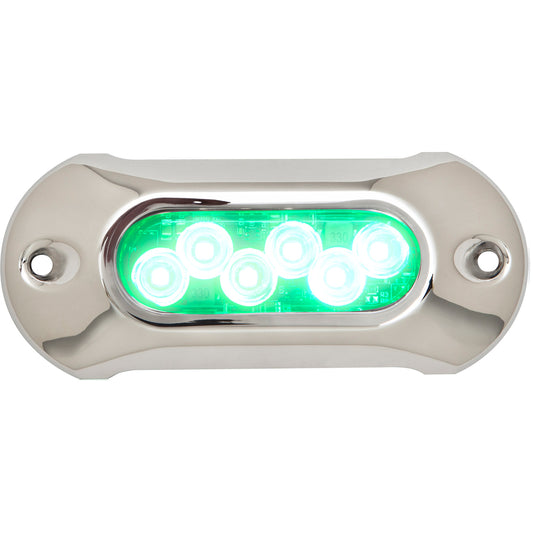ATTWOOD LIGHT ARMOR UNDERWATER LED LIGHT - 6 LEDS - GREEN