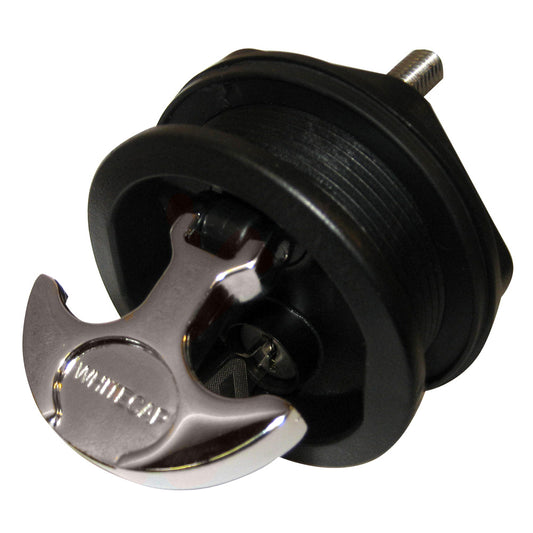 WHITECAP T-HANDLE LATCH - CHROME PLATED ZAMAC/BLACK NYLON - LOCKING - FRESHWATER USE ONLY