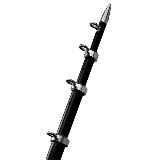 TACO 8' BLACK/SILVER CENTER RIGGER POLE - 1-1/8" DIAMETER