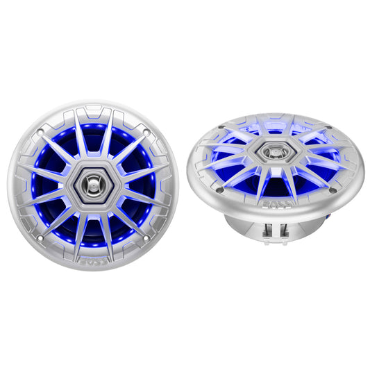 BOSS AUDIO 6.5" MRGB65S SPEAKERS W/RGB LIGHTING - SILVER - 200W