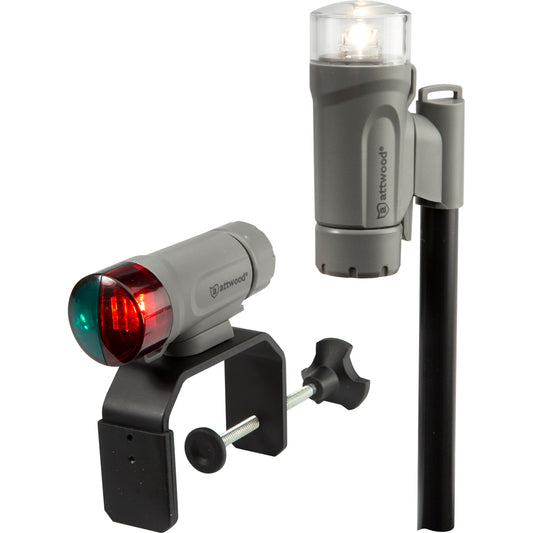 ATTWOOD CLAMP-ON PORTABLE LED LIGHT KIT - MARINE GRAY
