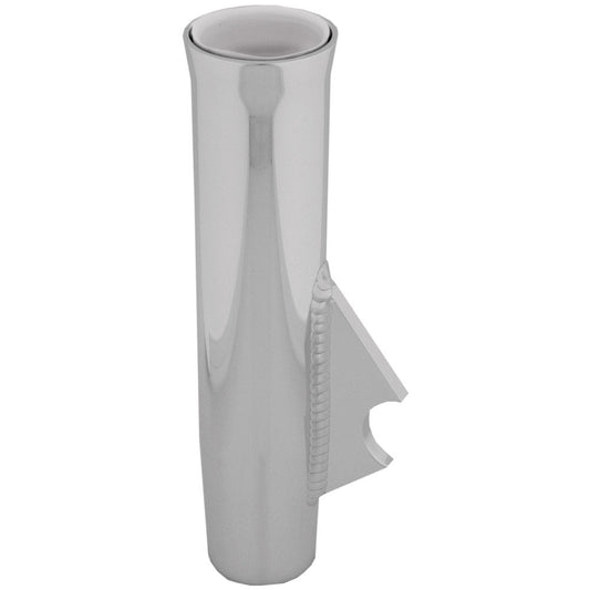 TACO FLARED WELD-ON ROD HOLDER 9-3/4"L X 1-3/4"ID - WHITE LINER POLISHED FINISH - 3/8" COPED BLADE