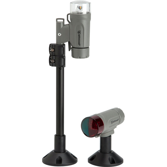 ATTWOOD PADDLESPORT PORTABLE NAVIGATION LIGHT KIT - SCREW DOWN OR ADHESIVE PAD - GRAY