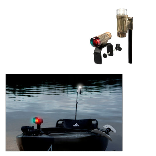 ATTWOOD PADDLESPORT PORTABLE NAVIGATION LIGHT KIT - C-CLAMP, SCREW DOWN OR ADHESIVE PAD - REALTREE&REG; MAX-4 CAMO