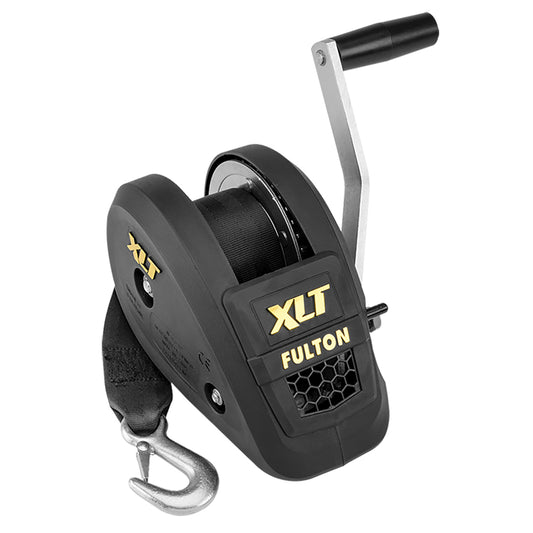 FULTON 1500LB SINGLE SPEED WINCH W/20' STRAP INCLUDED - BLACK COVER