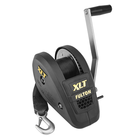 FULTON 1800LB SINGLE SPEED WINCH W/20' STRAP INCLUDED - BLACK COVER