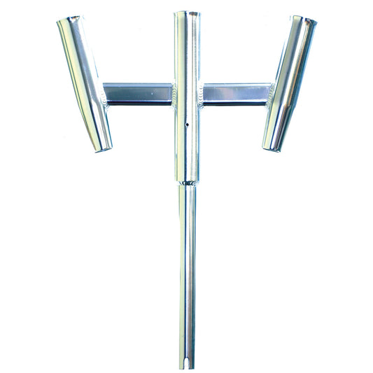 TIGRESS TRIPLE ALUMINUM KITE ROD HOLDER - STRAIGHT BUTT - POLISHED