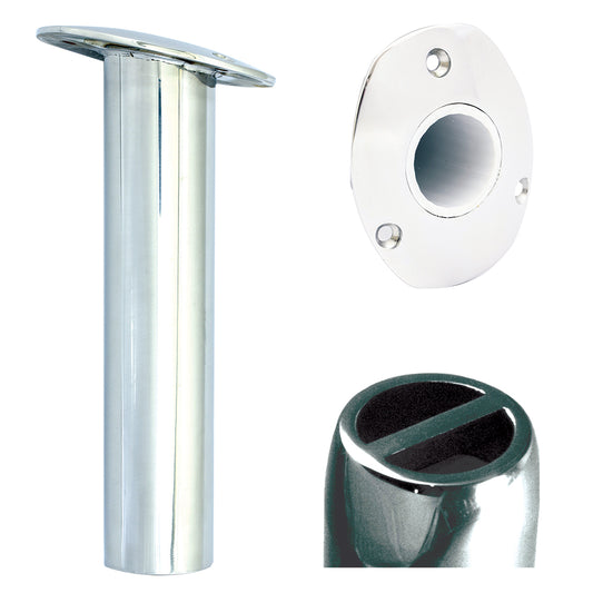 TIGRESS OVAL HEAD SS GUNNEL MOUNT ROD HOLDER - 15&#176; - 9"