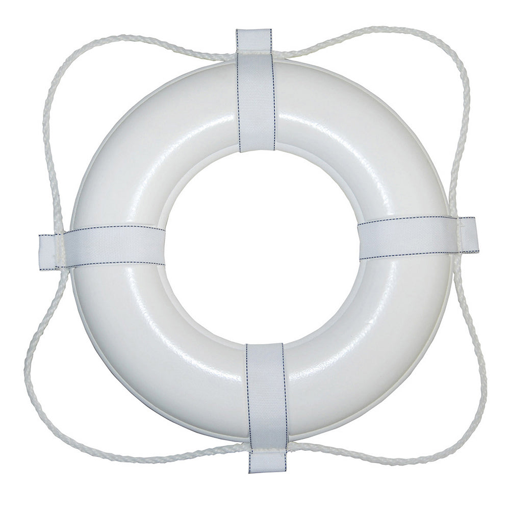 TAYLOR MADE FOAM RING BUOY - 24" - WHITE W/WHITE GRAB LINE