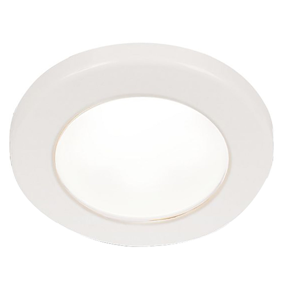 HELLA MARINE EUROLED 75 3" ROUND SCREW MOUNT DOWN LIGHT - WHITE LED - WHITE PLASTIC RIM - 24V