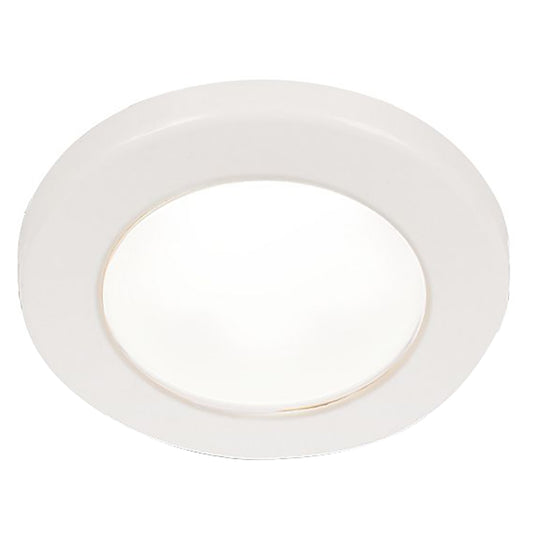 HELLA MARINE EUROLED 75 3" ROUND SCREW MOUNT DOWN LIGHT - WHITE LED - WHITE PLASTIC RIM - 24V