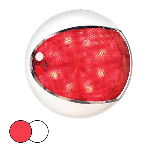 HELLA MARINE EUROLED 130 SURFACE MOUNT TOUCH LAMP - RED/WHITE LED - WHITE HOUSING