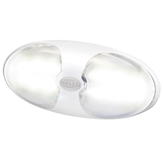 HELLA MARINE DURALED 12 INTERIOR/EXTERIOR LAMP W/SWITCH - WHITE LED - WHITE HOUSING