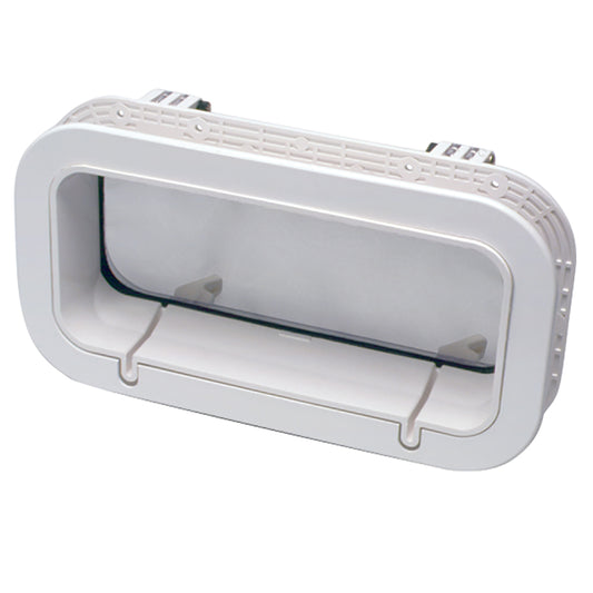 BECKSON DRAIN PORT - 4" X 14" X 1"-DEPTH - WHITE/CLEAR