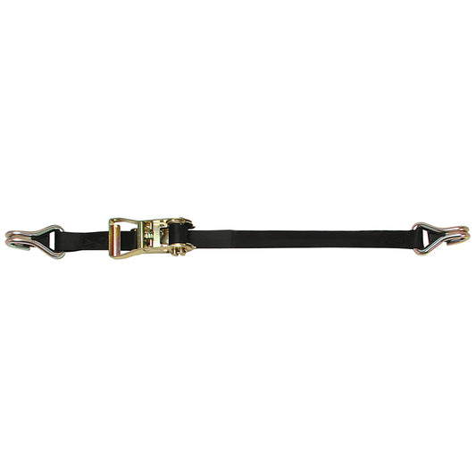 CARGOBUCKLE RATCHET STRAP TIE-DOWN W/DOUBLE J-HOOKS &AMP; KEEPER - 1" X 12&#39;
