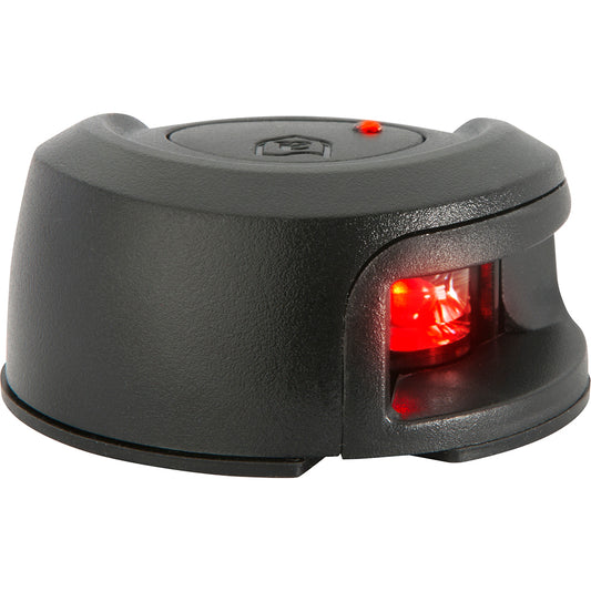 ATTWOOD LIGHTARMOR DECK MOUNT NAVIGATION LIGHT - BLACK COMPOSITE - PORT (RED) - 2NM