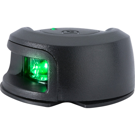 ATTWOOD LIGHTARMOR DECK MOUNT NAVIGATION LIGHT - BLACK COMPOSITE - STARBOARD (GREEN) - 2NM