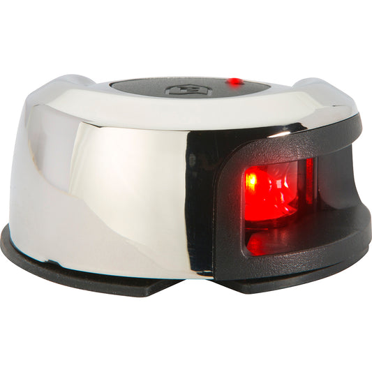ATTWOOD LIGHTARMOR DECK MOUNT NAVIGATION LIGHT - STAINLESS STEEL - PORT (RED) - 2NM
