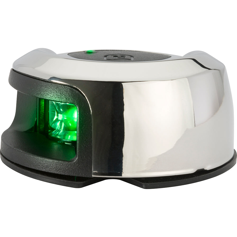 ATTWOOD LIGHTARMOR DECK MOUNT NAVIGATION LIGHT - STAINLESS STEEL - STARBOARD (GREEN) - 2NM