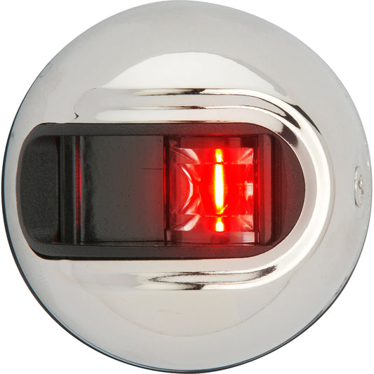 ATTWOOD LIGHTARMOR VERTICAL SURFACE MOUNT NAVIGATION LIGHT - PORT (RED) - STAINLESS STEEL - 2NM