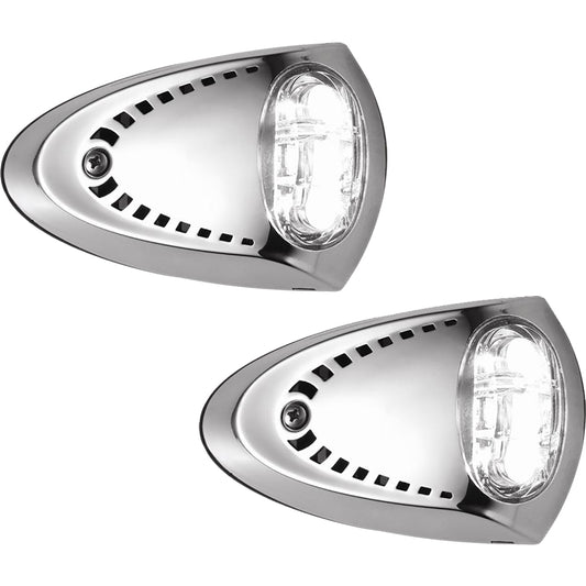 ATTWOOD LED DOCKING LIGHTS - STAINLESS STEEL - WHITE LED - PAIR