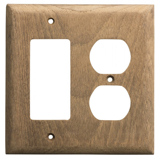 WHITECAP TEAK ROCKER SWITCH/DUPLEX RECEPTACLE COVER PLATE