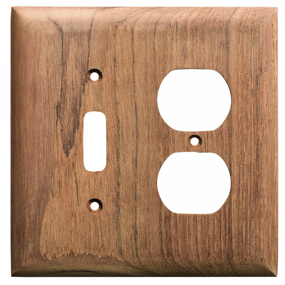 WHITECAP TEAK TOGGLE SWITCH/DUPLEX/RECEPTACLE COVER PLATE