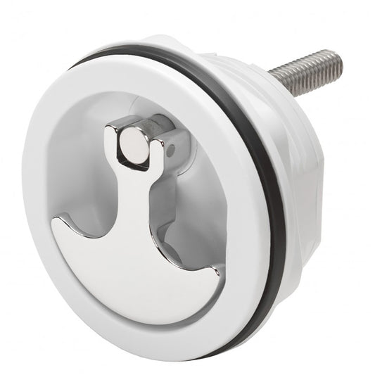 WHITECAP COMPRESSION HANDLE CP ZAMAC/WHITE NYLON NO LOCK FRESH WATER USE ONLY