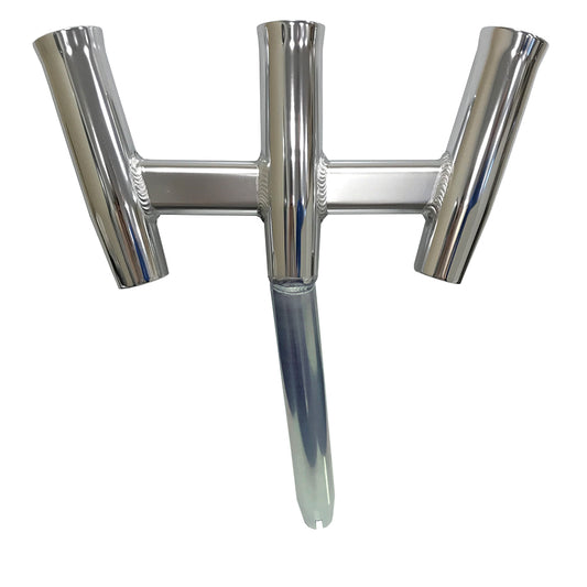 TIGRESS GS TRIDENT ROD HOLDER - BENT BUTT - POLISHED ALUMINUM