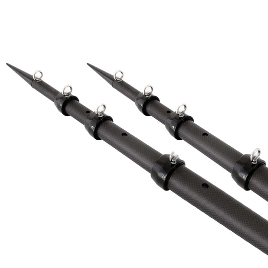 TIGRESS XD 3K CARBON FIBER TELESCOPING OUTRIGGER POLES - 18 FEET - MATTE BLACK/ BLACK - PAIR