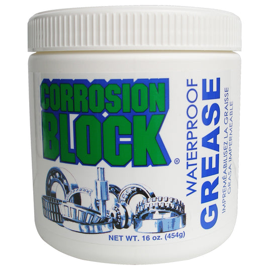 CORROSION BLOCK HIGH PERFORMANCE WATERPROOF GREASE - 16OZ TUB - NON-HAZMAT, NON-FLAMMABLE &AMP; NON-TOXIC