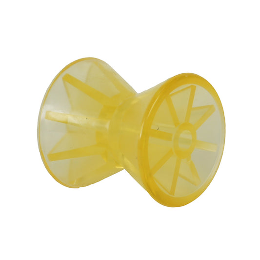 C.E. SMITH BOW ROLLER - YELLOW PVC - 4" X 1/2" ID