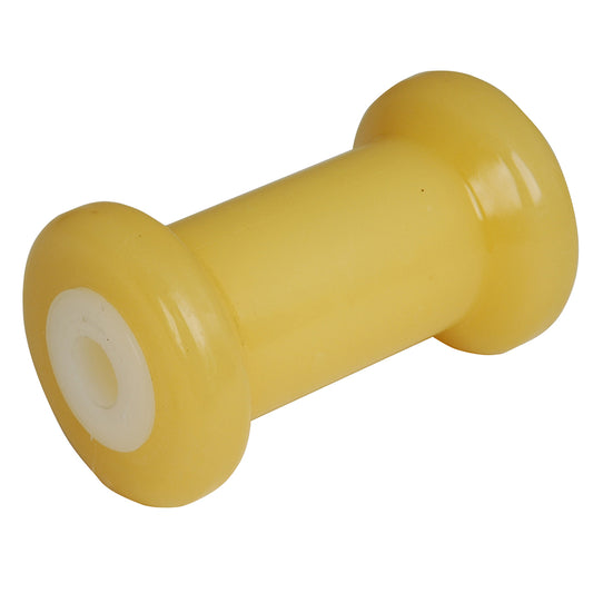 C.E. SMITH SPOOL ROLLER 5" - 5/8" ID - GOLD TPR W/BUSHING WHITE SOLID