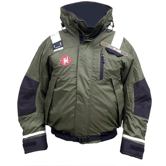 FIRST WATCH AB-1100 FLOTATION BOMBER JACKET - GREEN - MEDIUM