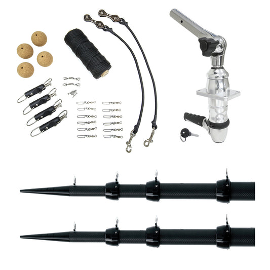 TIGRESS XD TOP MOUNT SYSTEM - 18&#39; CARBON FIBER BLACK/BLACK ULTIMATE RIGGING KIT