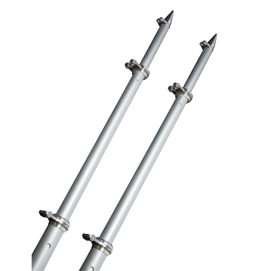 TACO 18&#39; DELUXE OUTRIGGER POLES W/ROLLERS - SILVER/SILVER