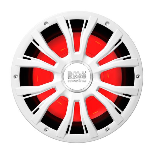 BOSS AUDIO 10" MRG10W SUBWOOFER W/RGB LIGHTING - WHITE - 800W