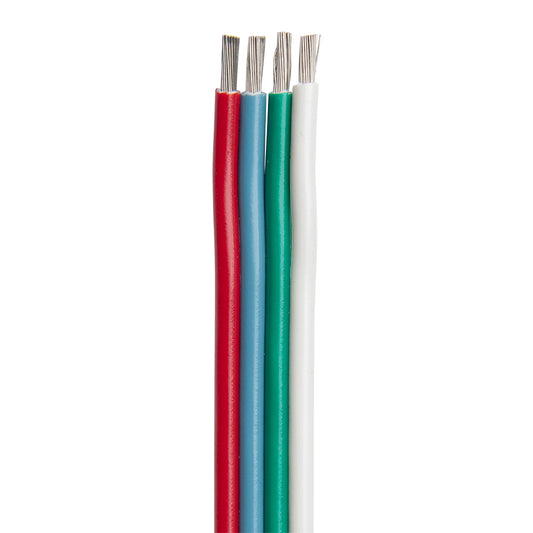 ANCOR FLAT RIBBON BONDED RGB CABLE 14/4 AWG - RED, LIGHT BLUE, GREEN &AMP; WHITE - 100&#39;