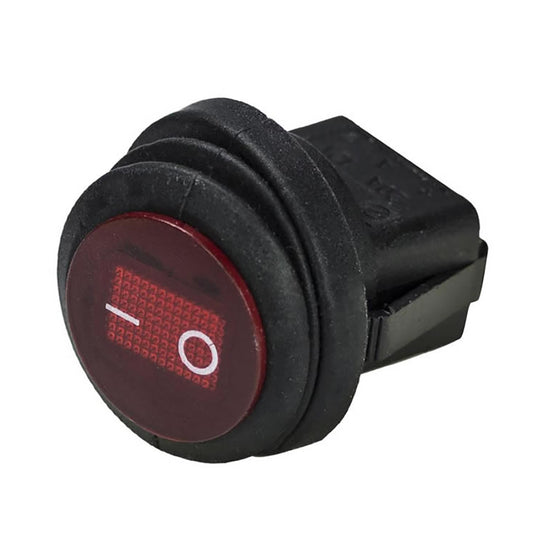 HEISE ROCKER SWITCH - ILLUMINATED RED ROUND - 5-PACK