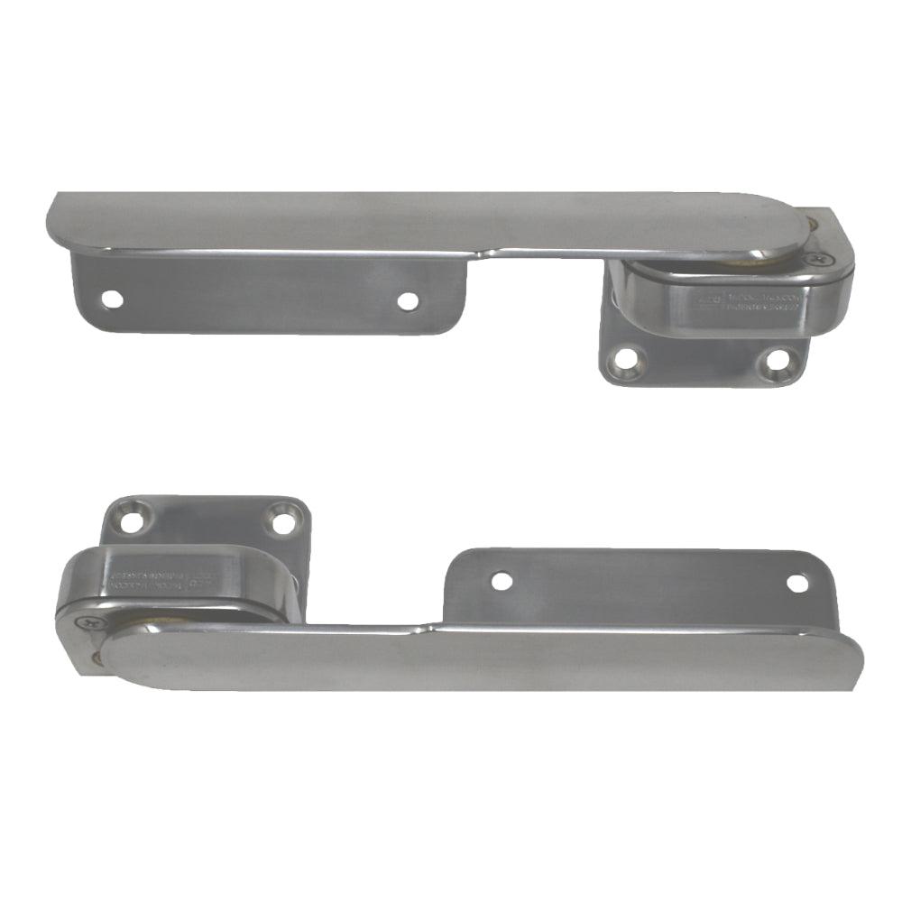 TACO COMMAND RATCHET HINGES - 9-3/8" - POLISHED 316 STAINLESS STEEL - PAIR