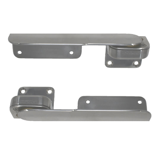 TACO COMMAND RATCHET HINGES - 9-3/8" - POLISHED 316 STAINLESS STEEL - PAIR