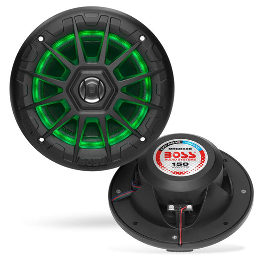 BOSS AUDIO MRGB55B 5.25" MARINE SPEAKERS W/RGB LIGHTING - BLACK