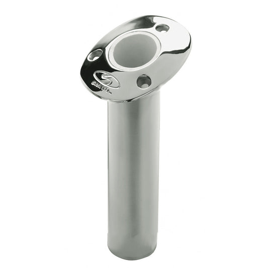C.E. SMITH FLUSH MOUNT ROD HOLDER - 15 DEGREE &AMP; 9" DEPTH - STAINLESS STEEL - CAST GIMBAL - WHITE VINYL LINER